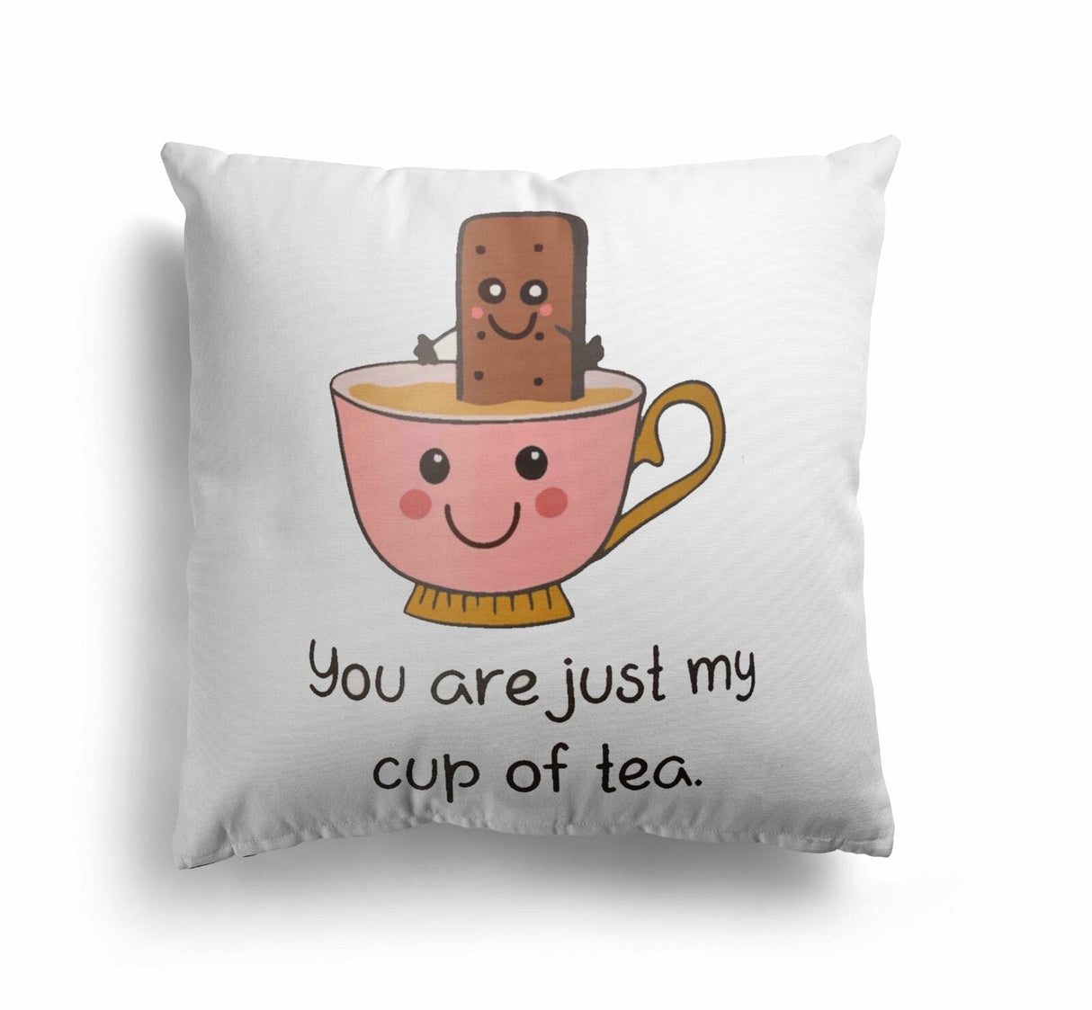 My Cup Of Tea Valentines Love Romantic Cheeky Cute Square Filled Cushion Decor