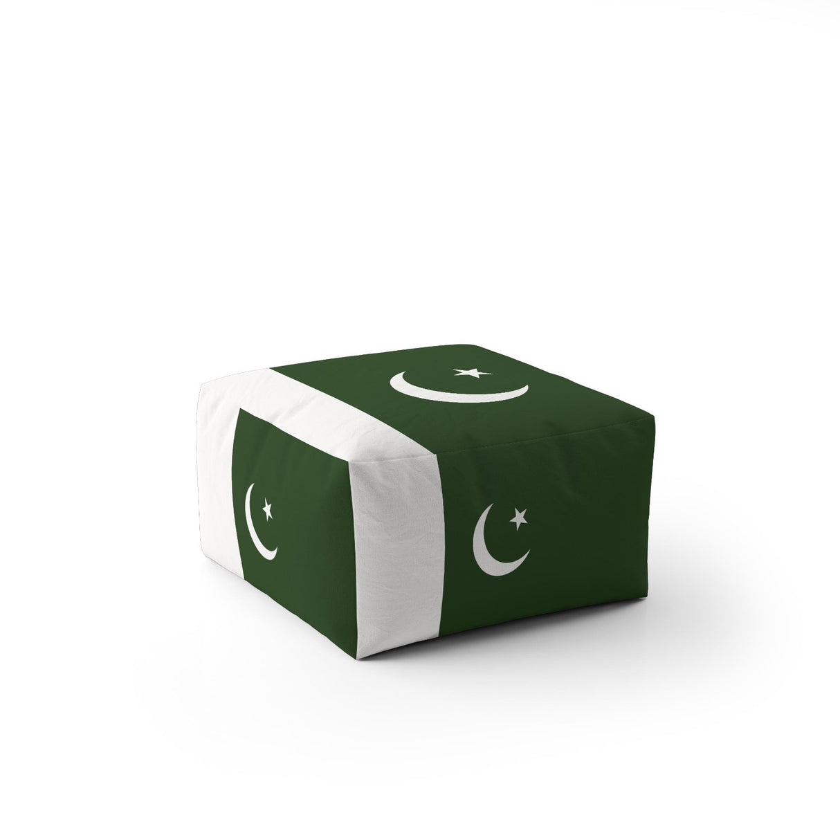 Pakistan Flag Design Custom - Ottoman Filled Pouffe Footrest Inc Washable Cover