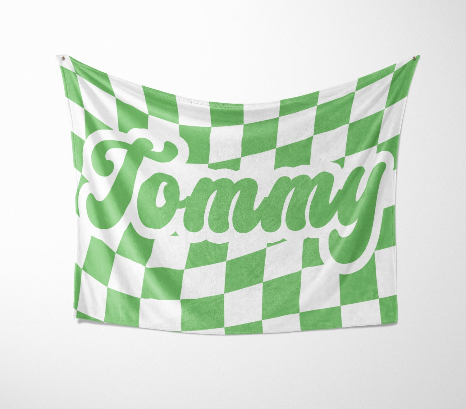 Personalised Custom Name Colour Retro Vans Check Soft Warm Fleece Blanket Decor