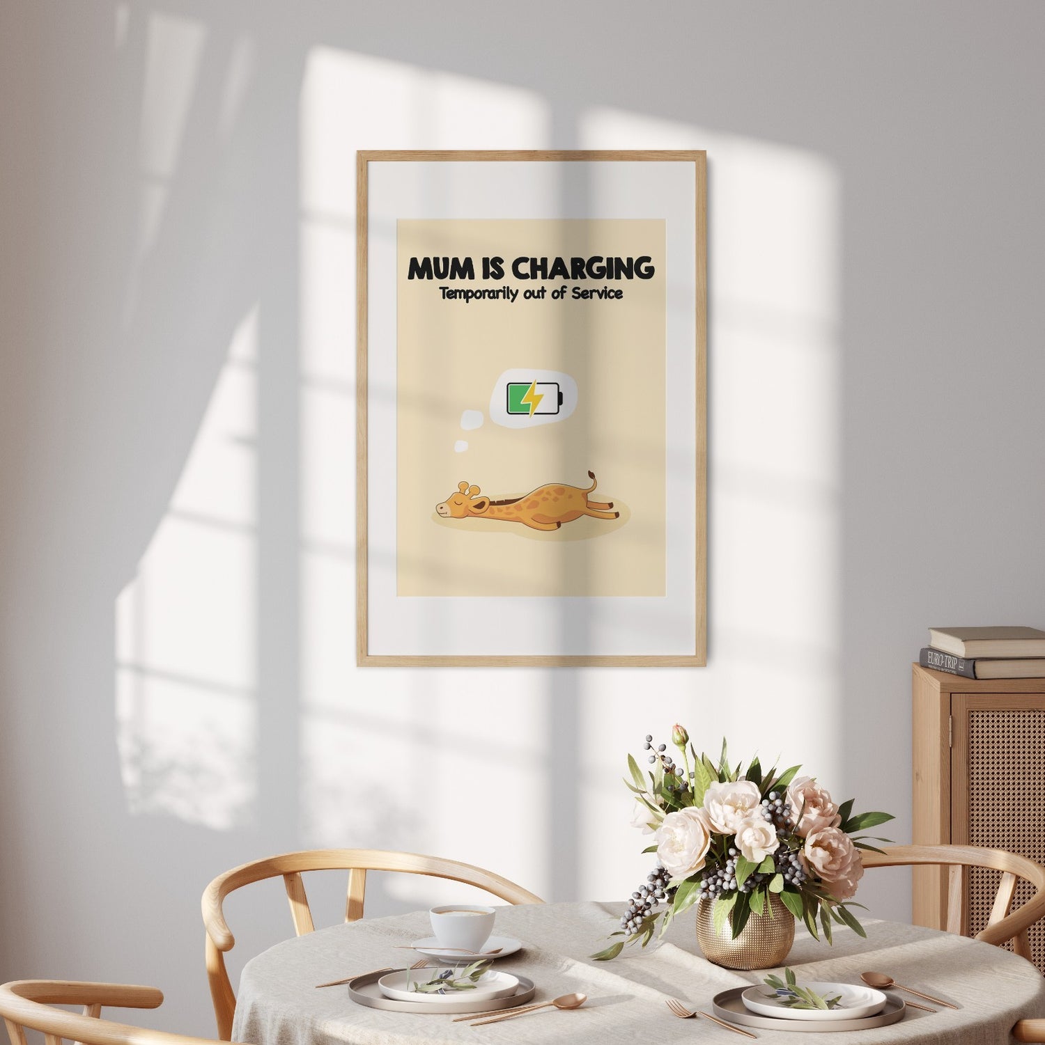 Mum Is Charging Novelty Wall Art Poster Quality Picture Print, Gift & Home Decor