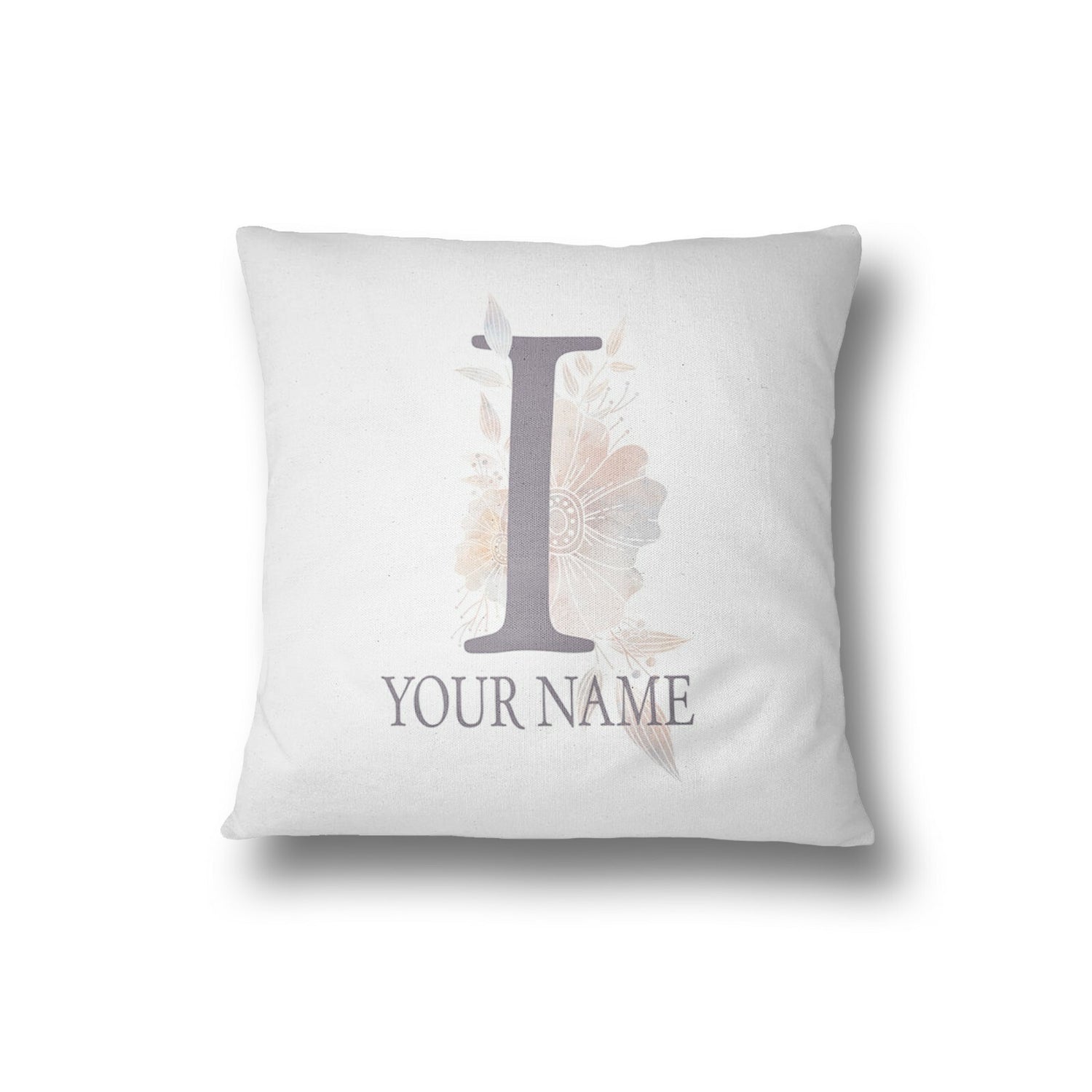 Personalised Misty Dusty Pastel Alphabet Floral Name Initial Letter Cushion