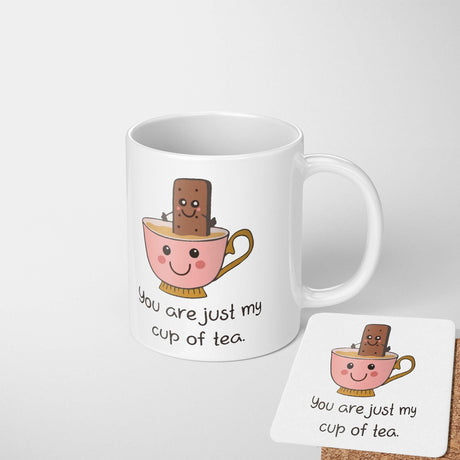 Personalised Name Valentines Love Gift Coffee Tea Mug + Coaster Option Him Her