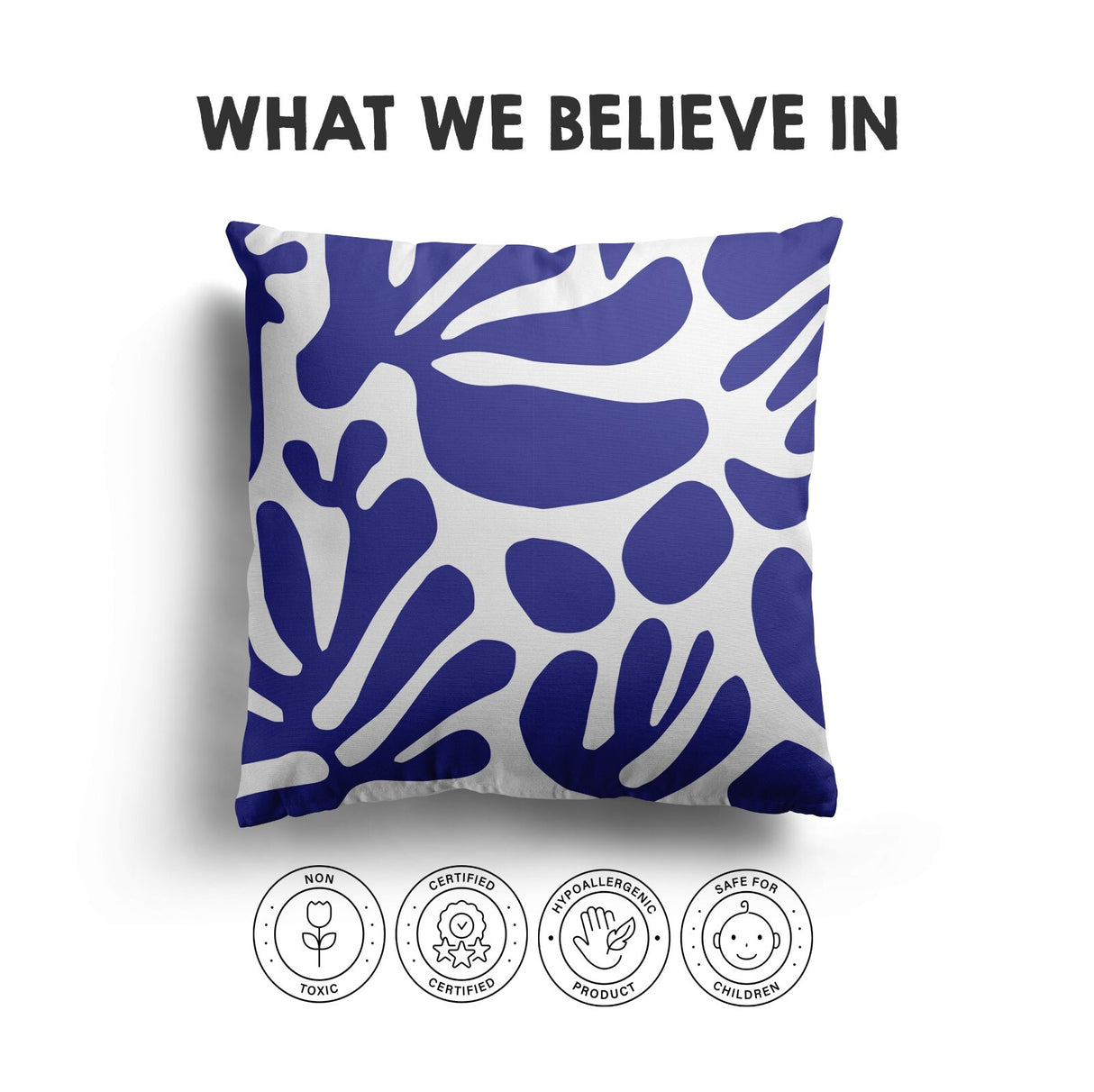 Blue Matisse Leaves Art Artists Custom Made Colour Novelty Square Filled Cushion