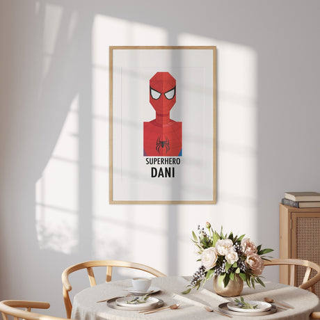 Custom Colour Personalised Superhero Name Wall Art Poster Print Decor
