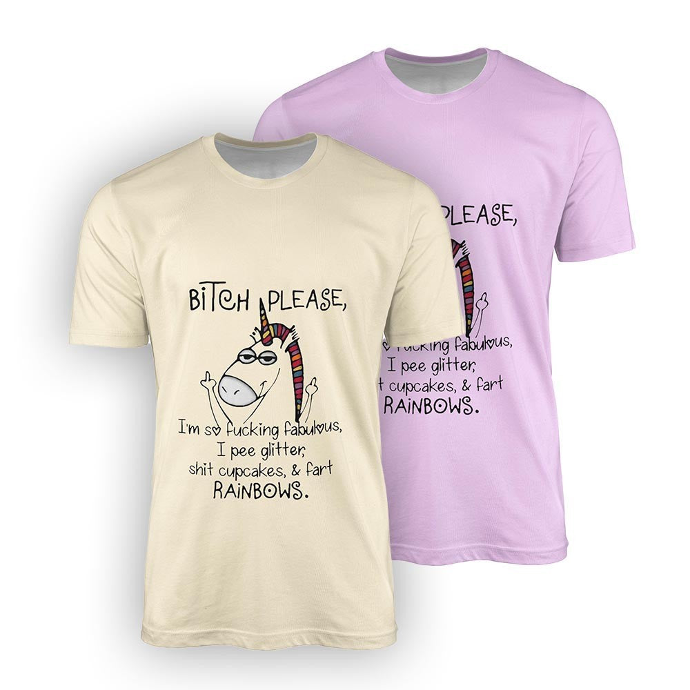 Personalised Unicorn Pee Glitter T-Shirt Custom Printed Unisex Choose Colour