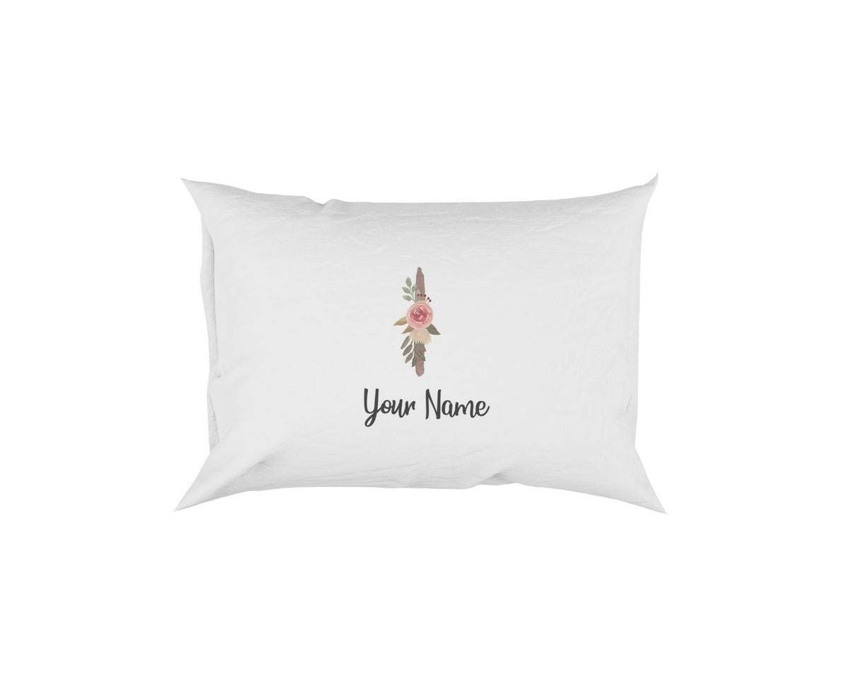 Personalised Floral Watercolour Hand Paint Effect Alphabet Floral Name Pillow