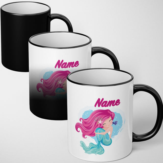 Personalised Custom Name Mermaid Heat Sensitive Colour Changing Novelty Mug
