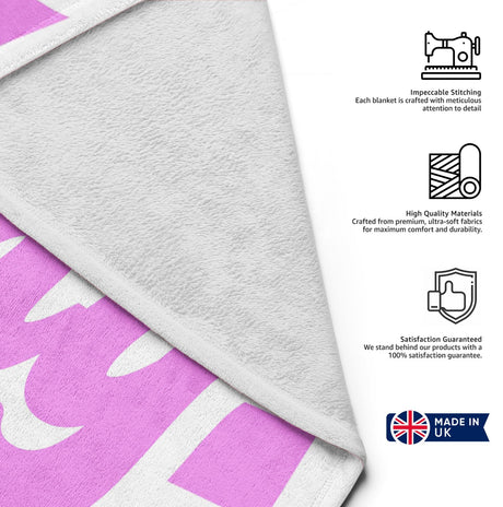 Personalised Custom Name Colour Retro Vans Check Soft Warm Fleece Blanket Decor