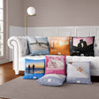 Upload Your Photo Music Player Custom Printed Soft Square Filled Cushion Throw