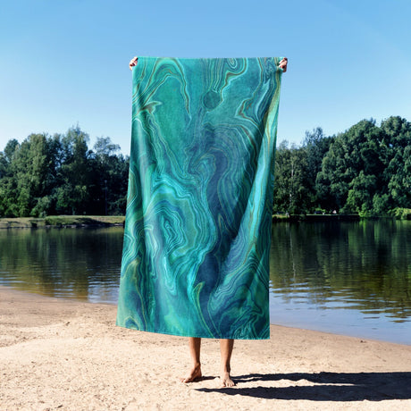 Liquid Marble Abstract Custom Design Coloured Novelty Beach Bath Sheet Towel