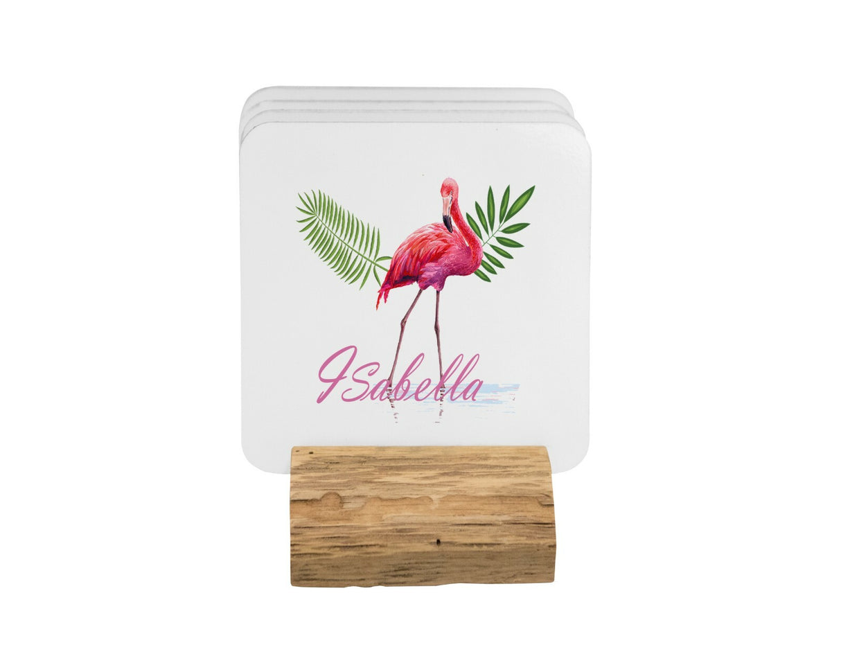 Personalised Name Flamingo Sketch Coffee Tea Mug Gift 11oz Mug + Coaster