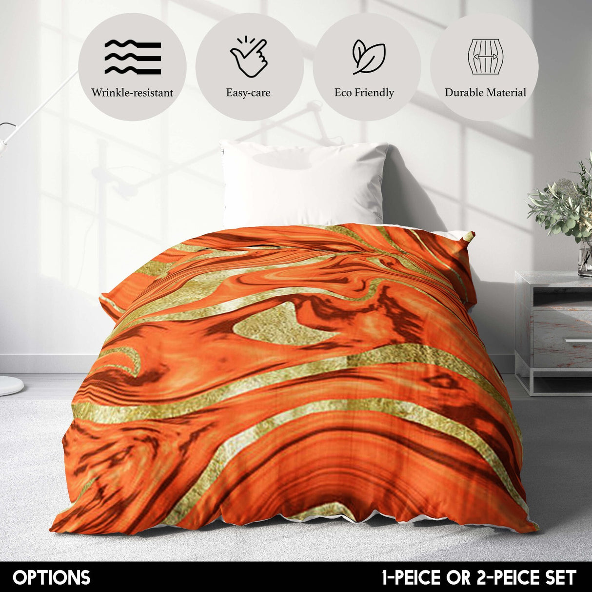 Liquid Marble Custom Design Coloured Soft Single Size Novelty Bed Duvet Cover