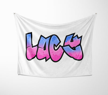 Personalised Any Name Urban Graffiti Novelty Soft Fleece Mink Blanket Gift Decor