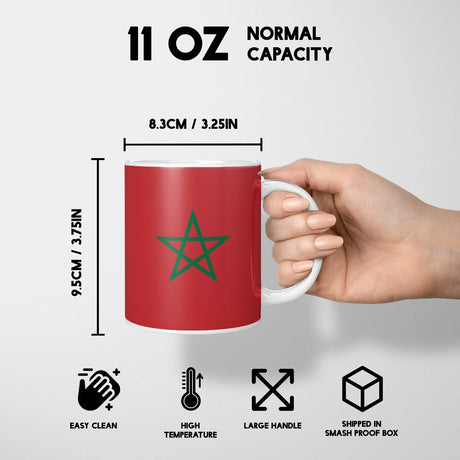 Morocco Flag Moroccan Design Coffee Tea Mug Cup Set Coaster Gift Him Her Custom