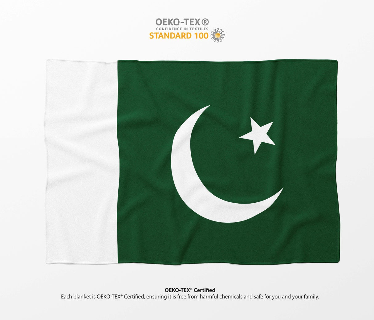 Pakistan Flag Design Gift Cross Custom Made Soft Warm Fleece Blanket Throw Decor