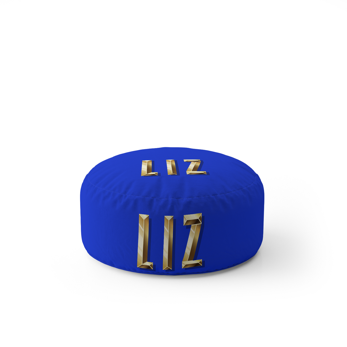 Personalised Name Gold Brick Letters Colour Ottoman Filled Pouffe Washable Cover