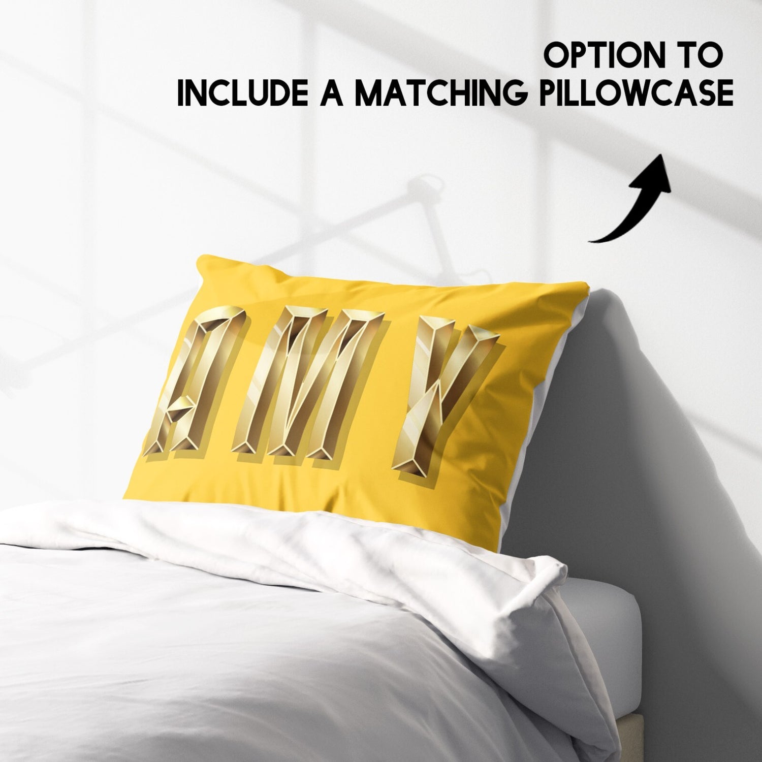 Personalised Name Gold Brick Letters Soft Single Size Novelty Bed Duvet Cover
