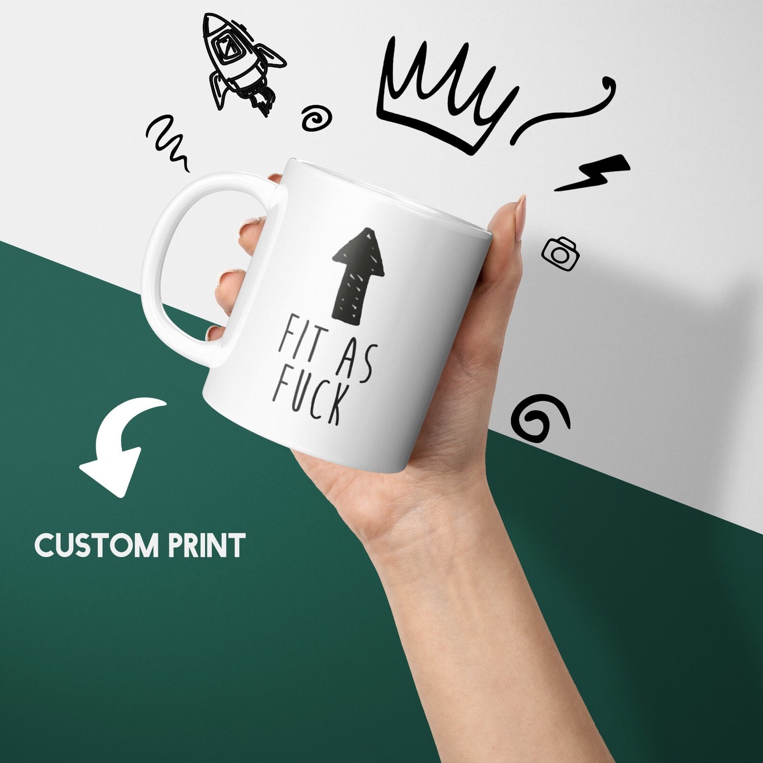 Fit As F*ck Rude Cheeky Funny Gift Coffee Tea Mug + Coaster Option For Him Her