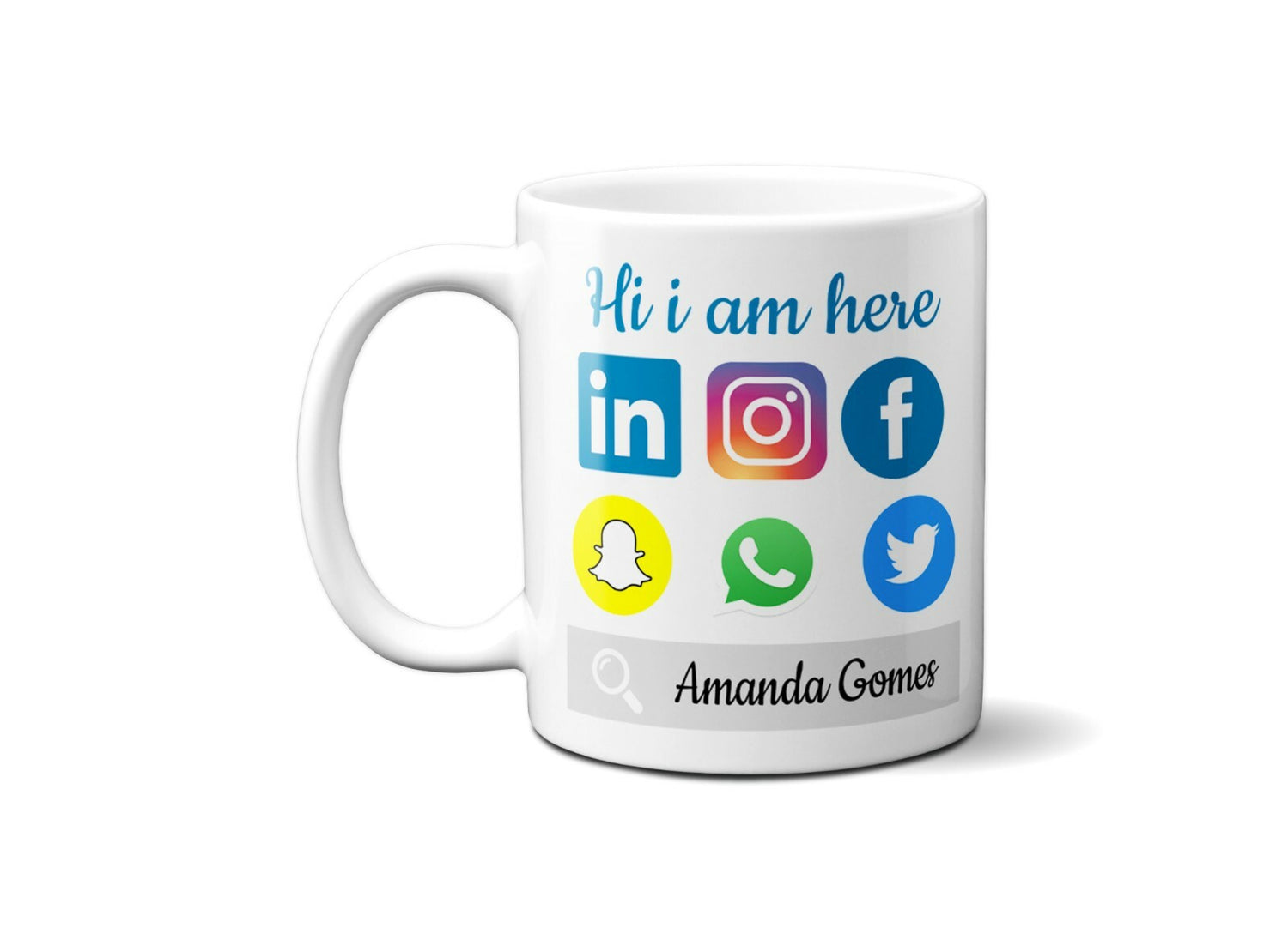 Social Media Personalisable Coffee Tea Mug 11oz Mug And Coaster Set Option