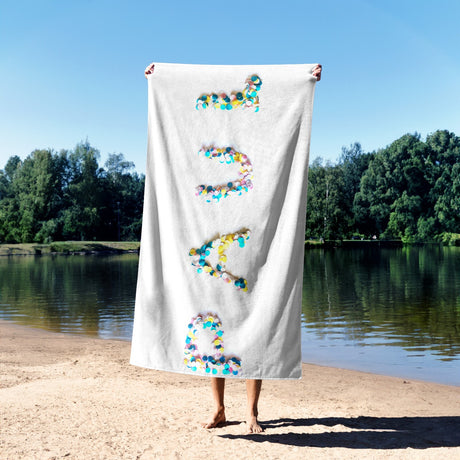 Personalised Confetti Handmade Custom Colour Absorbent Beach Bath Sheet Towel