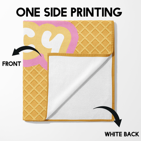 Ice Cream Cone Summer Holiday Kids Novelty Retro Beach Bath Sheet Face Towel