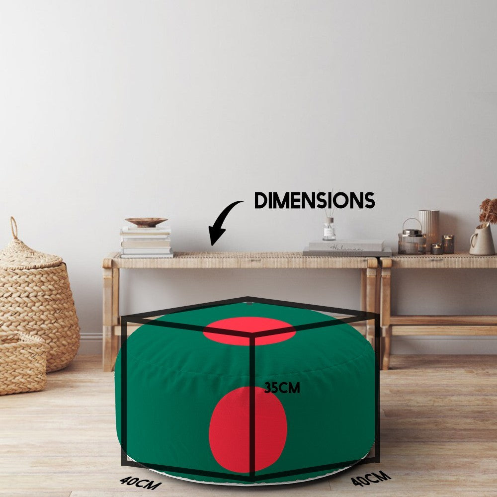 Bangladesh Flag Design Ottoman Filled Pouffe Footrest Washable Cover Custom Soft