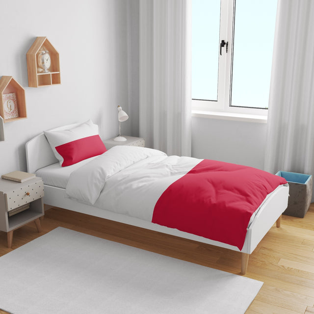 Poland Flag Polish Cot Bed Duvet Cover Toddler Pillowcase Design Gift Custom