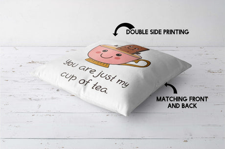 My Cup Of Tea Valentines Love Romantic Cheeky Cute Square Filled Cushion Decor