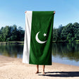 Pakistan Flag Gift Towel Custom Made Soft Cozy Highly Absorbent Beach Bath Sheet