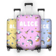 Unicorn Ice Cream Name Gift Custom Luggage Cover Personalise Suitcase Protector