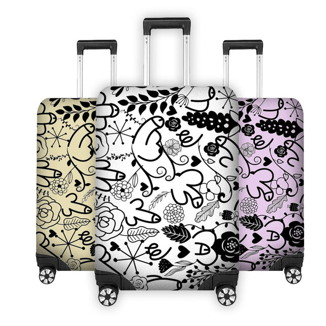 Floral Willy Pattern Custom Luggage Cover – Gift Personalised Suitcase Protector