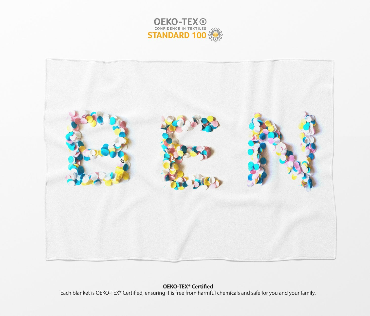 Personalised Confetti Handmade Print Novelty Soft Fleece Mink Blanket Gift Decor