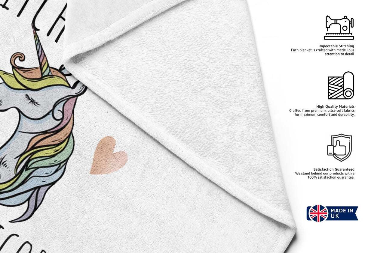 B*itch Please Im a Unicorn Funny Custom Coloured Naughty Beach Bath Sheet Towel