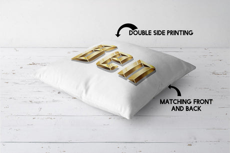 Personalised Any Name Gold Brick Letters Soft Square Filled Cushion Throw Decor