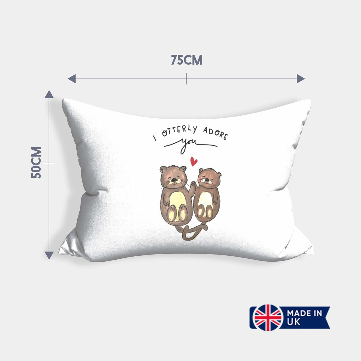 I Otterly Adore You Personalised Cheeky Funny Love Couples Romantic Pillowcase
