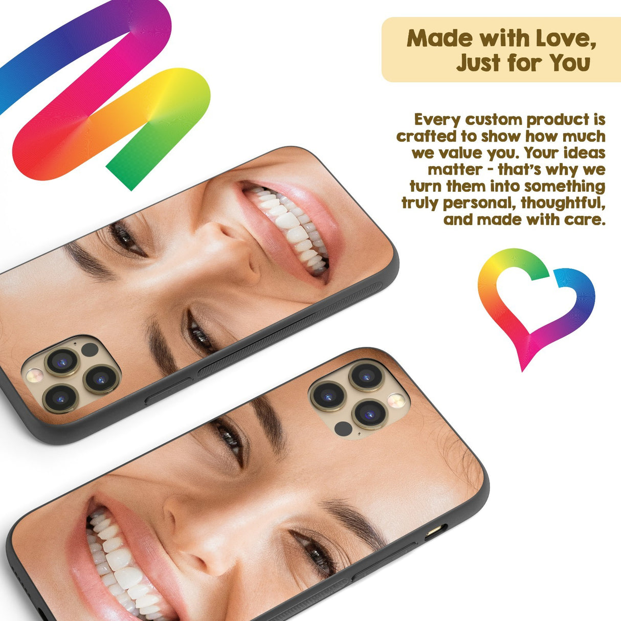 Face Zoom In Funny Joke Cover - Personalised Custom - Printed iPhone Black Case