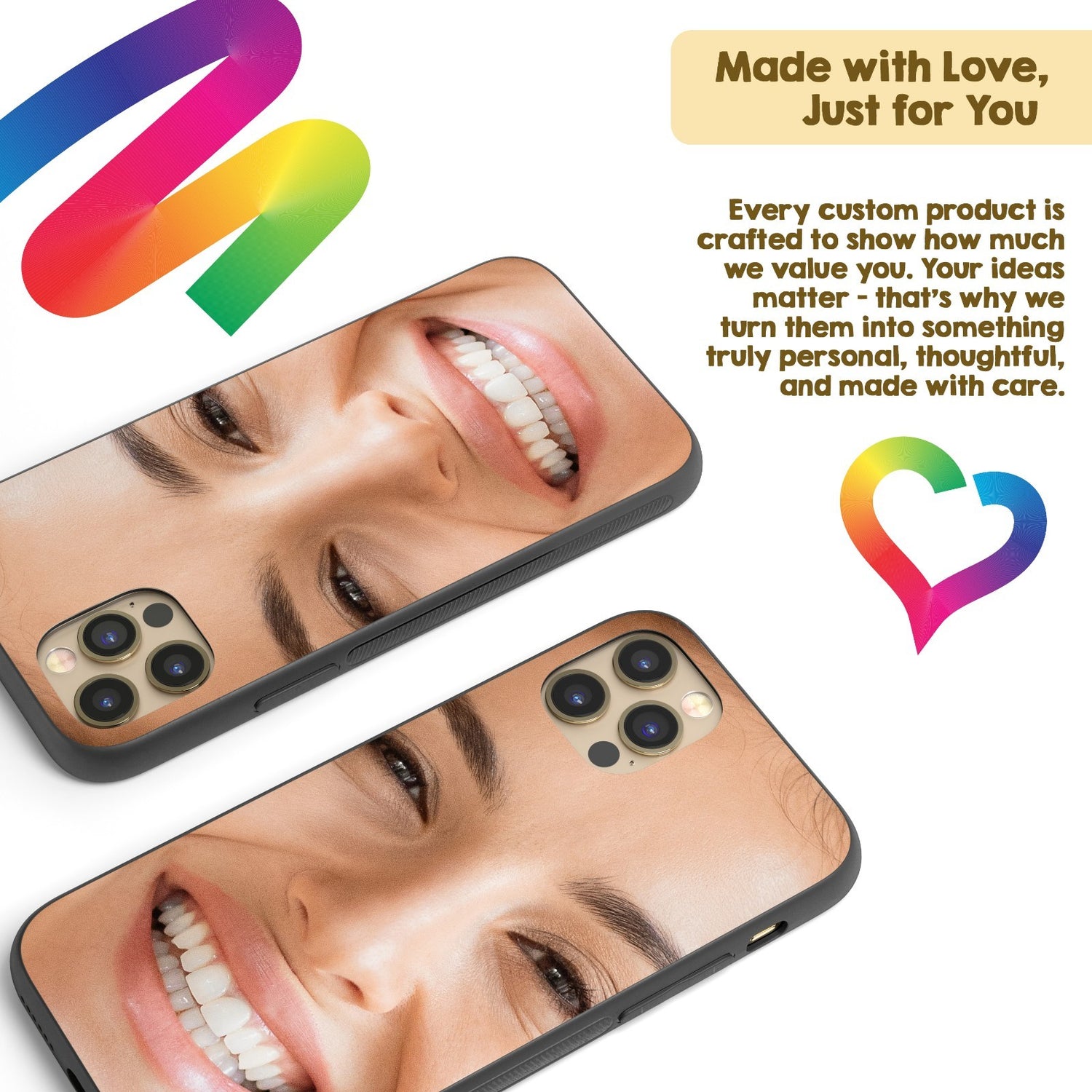 Face Zoom In Funny Joke Cover - Personalised Custom - Printed iPhone Black Case