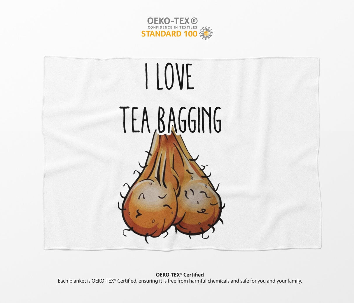 I Love TeaBagging Funny Naught Rude Custom Colour Fleece Mink Blanket Throw Gift