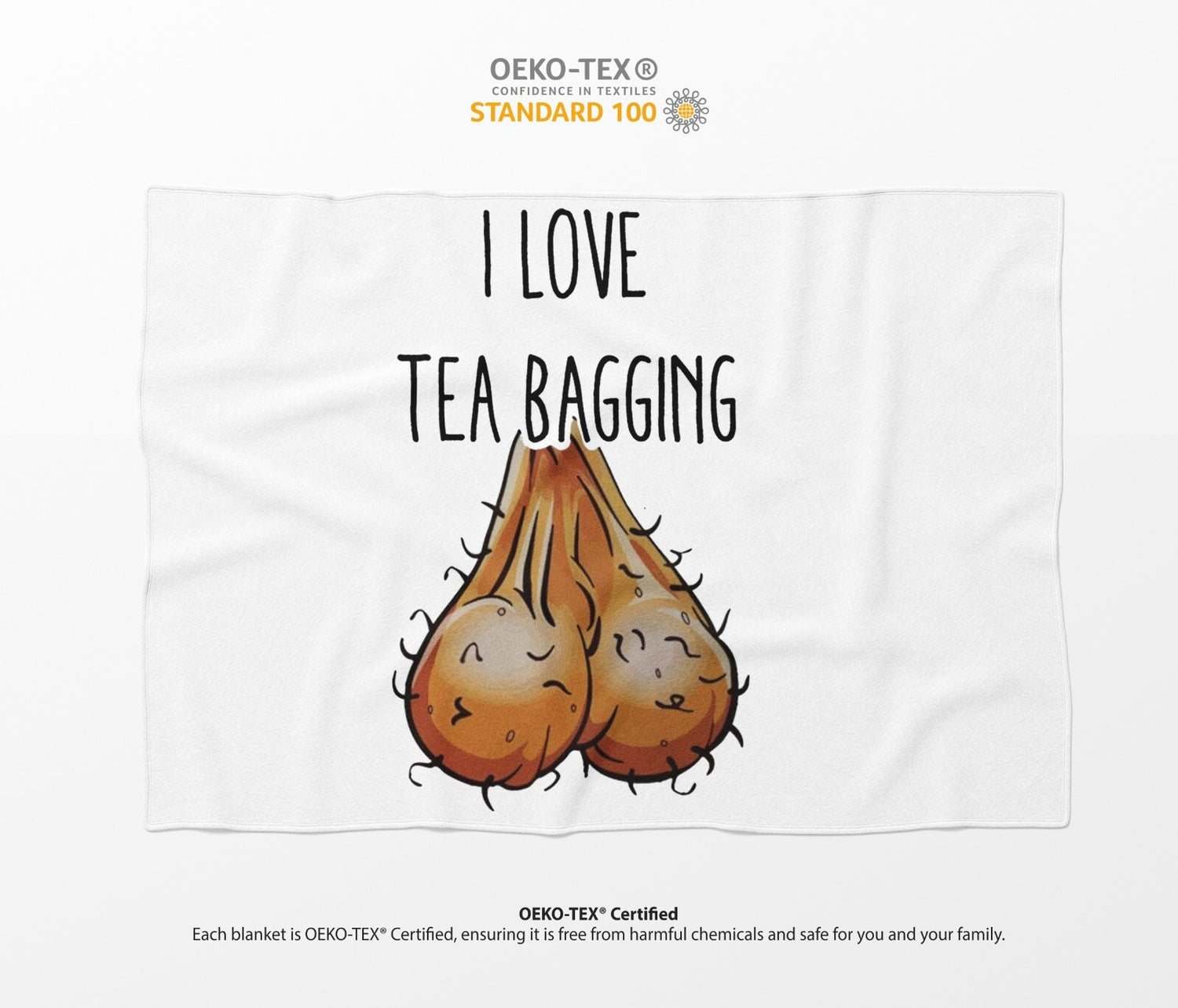 I Love TeaBagging Funny Naught Rude Custom Colour Fleece Mink Blanket Throw Gift