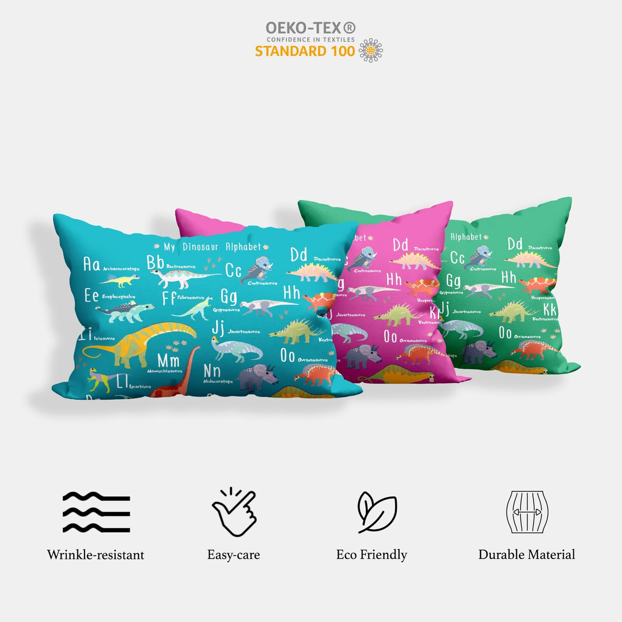 My Dinosaur Alphabet Personalised Custom Made Printed Soft Pillowcase Pillow