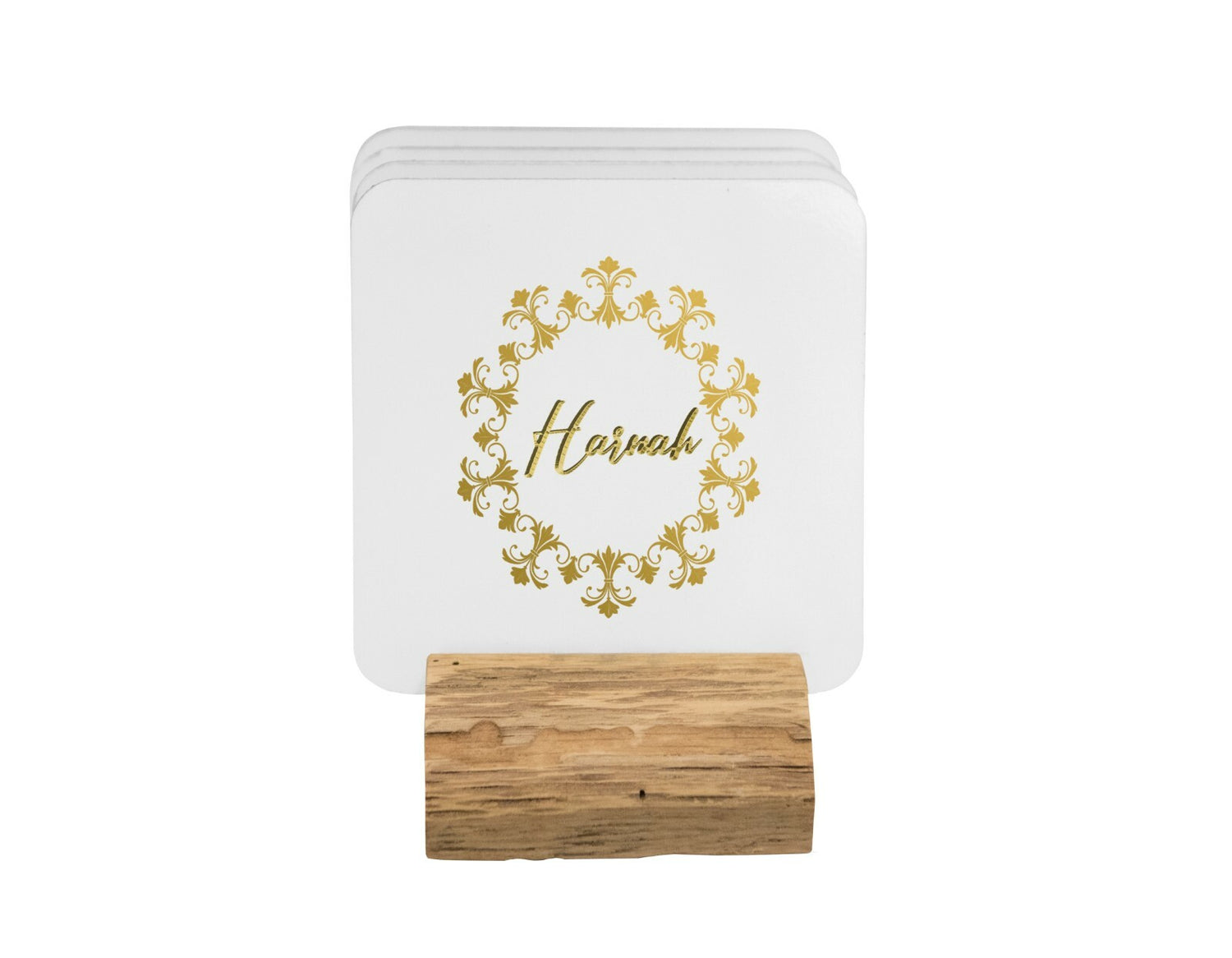 Personalised Name Wreath Gold Coffee Tea Mug Gift 11oz Mug + Coaster
