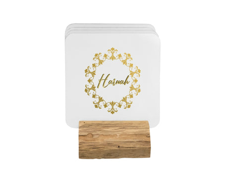 Personalised Name Wreath Gold Coffee Tea Mug Gift 11oz Mug + Coaster
