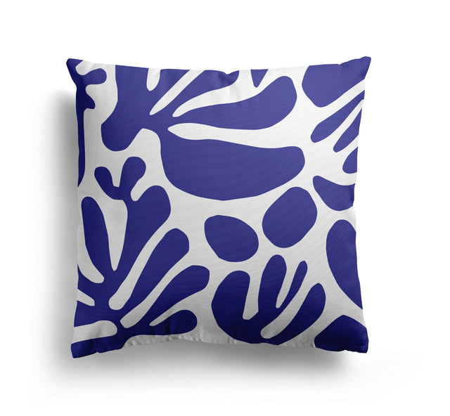 Blue Matisse Leaves Art Artists Custom Made Colour Novelty Square Filled Cushion