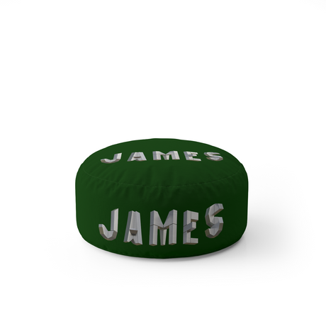 Personalised Geometal 3D Text Font Kids Ottoman Filled Pouffe Inc Washable Cover