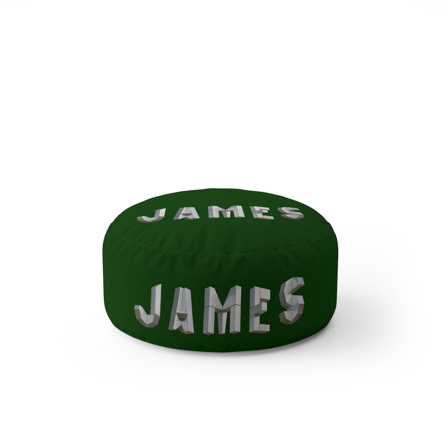 Personalised Geometal 3D Text Font Kids Ottoman Filled Pouffe Inc Washable Cover