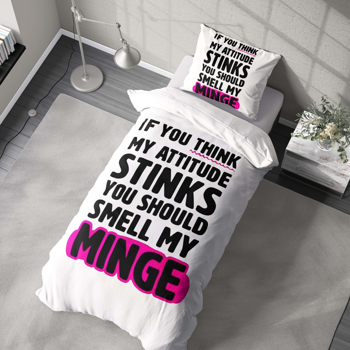 Attitude Stinks Rude Funny Any Colour Soft Single Size Novelty Bed Duvet Cover