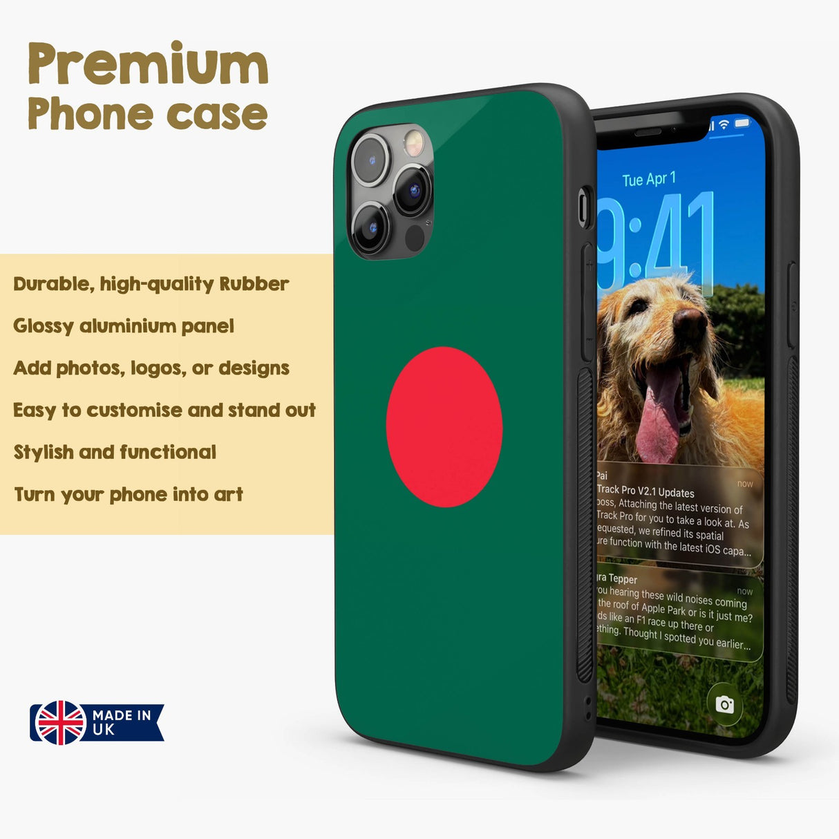 Bangladesh Flag Design Printed iPhone Case Black TPU Cover Protector Custom Gift