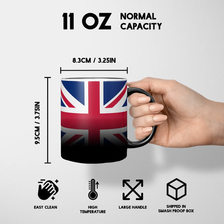 GB Flag Union Jack Flag Heat Sensitive Magic Colour Changing Mug Novelty Cup