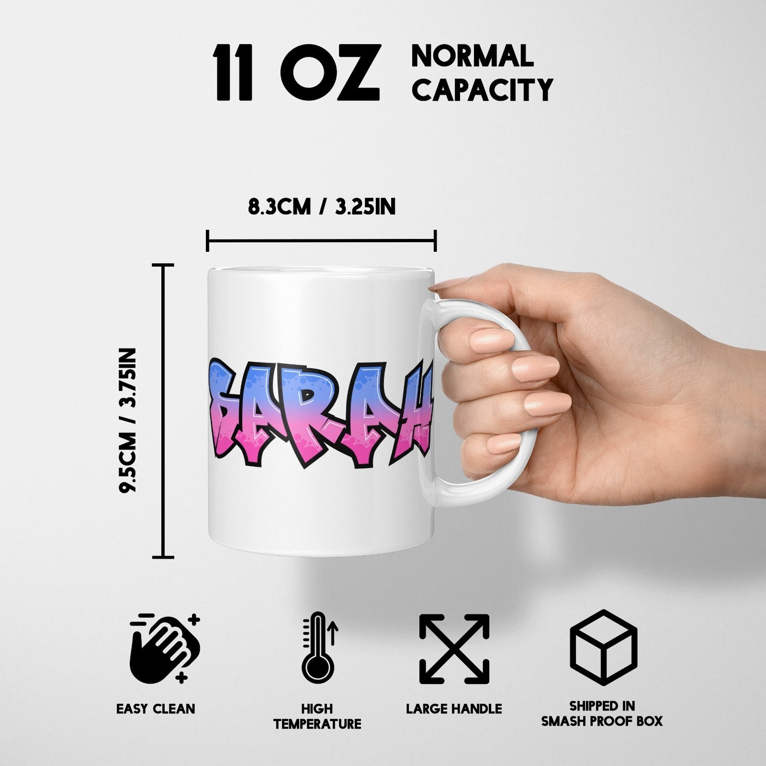 Personalised Any Name Urban Graffiti Novelty Coffee Tea Mug Coaster Gift Him Her