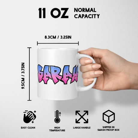 Personalised Any Name Urban Graffiti Novelty Coffee Tea Mug Coaster Gift Him Her